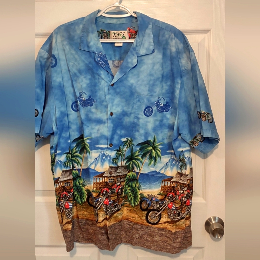 KY's Hawaiian Motorcycle Shirt-2xl Made In Hawaii